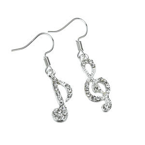 Crystal Music Note Earrings Jewelry 407A